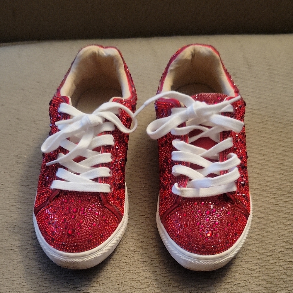 Sparkling Red Kids Sneakers